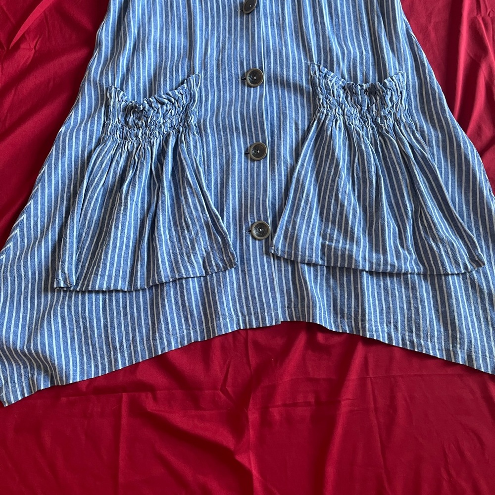For Cynthia Blue and White Striped Dress - Picture 3 of 6
